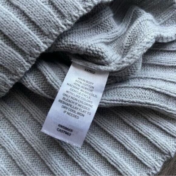 Abound Gray V-neck Ribbed Long Sleeve Sweater Size XL - Picture 6 of 7